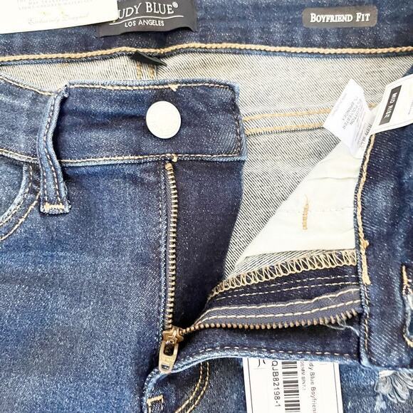 Judy Blue 1/25 Blue Bleach Splash Distressed Boyfriend Low‎ Rise Boho Y2K Emo - Picture 3 of 7